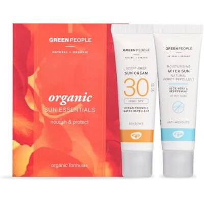 Green People Crema Solar Orgánica en Pack de Viaje Mini Set SPF30 + After Sun con Repelente de Insectos No Daña los Arrecifes, 2 x 30ml Green People Crema Solar Orgánica en Pack de Viaje Mini Set SPF30 + After Sun con Repelente de Insectos No Daña los Arrecifes, 2 x 30ml