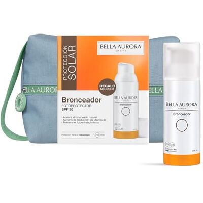BELLA AURORA Pack Fotoprotector Bronceador SPF 30 Potencia y Acelera el Bronceado Natural Protección UVA UVB Acción Antioxidante Neceser Jean Impermeable de Regalo BELLA AURORA Pack Fotoprotector Bronceador SPF 30 Potencia y Acelera el Bronceado Natural Protección UVA UVB Acción Antioxidante Neceser Jean Impermeable de Regalo