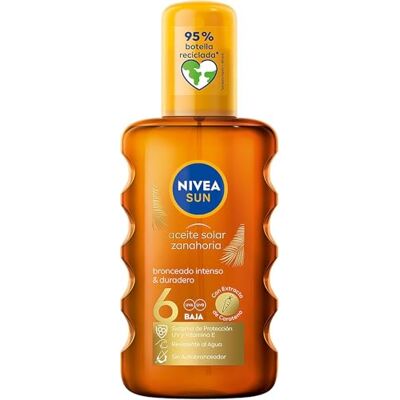 Sun Aceite Solar Zanahoria en Spray FP6 (1 x 200 ml), para un bronceado dorado y duradero, protector solar en spray resistente al agua, protección solar baja Sun Aceite Solar Zanahoria en Spray FP6 (1 x 200 ml), para un bronceado dorado y duradero, protector solar en spray resistente al agua, protección solar baja