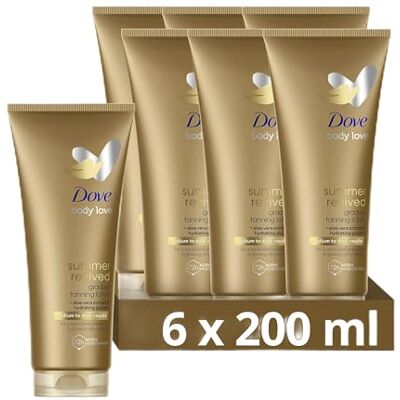Dove Crema Hidratante Corporal Autobronceadora para Piel de Tono Medio a Oscuro 200ml Pack de 6 Dove Crema Hidratante Corporal Autobronceadora para Piel de Tono Medio a Oscuro 200ml Pack de 6