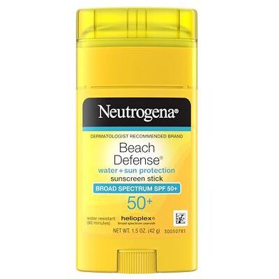 Neutrogena Beach Defense Protector solar Stick con amplio espectro SPF 50+, protector solar ligero resistente al agua con fórmula libre de aceite y libre de PABA, 1.5 onzas Neutrogena Beach Defense Protector solar Stick con amplio espectro SPF 50+, protector solar ligero resistente al agua con fórmula libre de aceite y libre de PABA, 1.5 onzas