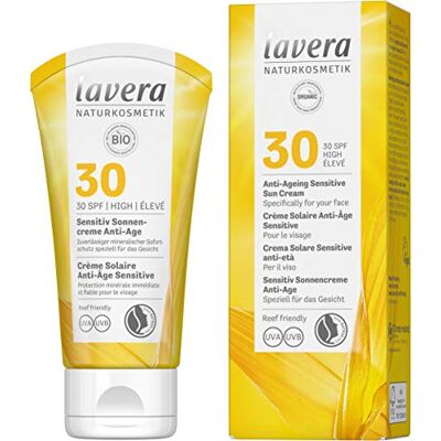 lavera Anti-Ageing Sensitive Sun Cream SPF 30, Sun Care, vegan, certified, 50ml lavera Anti-Ageing Sensitive Sun Cream SPF 30, Sun Care, vegan, certified, 50ml