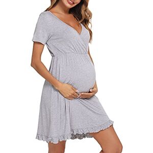 Doaraha Camisón Lactancia Algodón Mujer Ropa de Dormir Premamá Hospital Vestido de Maternidad Embarazo Pijama Embarazadas Camisones Embarazada Manga Corta Suave (B# Gris Manga Corta, XL) Doaraha Camisón Lactancia Algodón Mujer Ropa de Dormir Premamá Hospital Vestido de Maternidad Embarazo Pijama Embarazadas Camisones Embarazada Manga Corta Suave (B# Gris Manga Corta, XL)