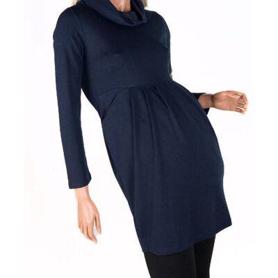Young Mummies Boutique Maternidad Vestido con cuello y bolsillos azul oscuro, negro, Cappucino, lavanda azul oscuro Talla:L/XL Young Mummies Boutique Maternidad Vestido con cuello y bolsillos azul oscuro, negro, Cappucino, lavanda azul oscuro Talla:L/XL