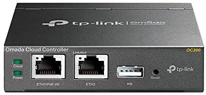 TP-Link Omada Controlador Cloud - Gestión Centralizada para todas EAPs Omada, No Extra Coste, PoE de suministro eléctrico, Puerto de USB (OC200), Negro