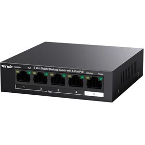 Tenda TEG1105P-4-63W 5 Puertos Gigabit PoE Switch (4 Puertos PoE 58W, Puertos 802.3af / at Obedient), Protección 6KV, VLAN, Plug and Play, Pequeño y Fácil de Instalar, Carcasa Metálica Tenda TEG1105P-4-63W 5 Puertos Gigabit PoE Switch (4 Puertos PoE 58W, Puertos 802.3af / at Obedient), Protección 6KV, VLAN, Plug and Play, Pequeño y Fácil de Instalar, Carcasa Metálica