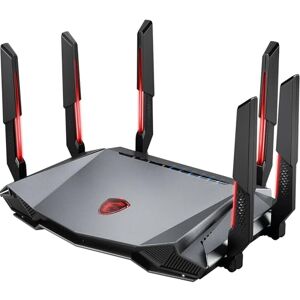 MSI Radix AXE6600 WiFi 6E Router Gaming Tres Bandas WLAN Rápida de hasta 6600 Mbps (6GHz, 5GHz, 2.4GHz Wireless), AI QoS Priority, MU-MIMO, Beamforming, WPA3, 2.5G WAN/LAN & 4 x 1G LAN Ports RGB MSI Radix AXE6600 WiFi 6E Router Gaming Tres Bandas WLAN Rápida de hasta 6600 Mbps (6GHz, 5GHz, 2.4GHz Wireless), AI QoS Priority, MU-MIMO, Beamforming, WPA3, 2.5G WAN/LAN & 4 x 1G LAN Ports RGB