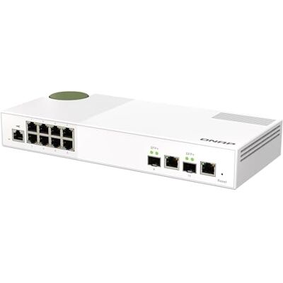 QNAP QSW-M2108-2C 2 x 10GbE SFP+/RJ45 Combo Ports & 8 x 2.5GbE (RJ45) Ports Entry-level 10GbE and 2.5GbE Layer 2 Web Managed Switch QNAP QSW-M2108-2C 2 x 10GbE SFP+/RJ45 Combo Ports & 8 x 2.5GbE (RJ45) Ports Entry-level 10GbE and 2.5GbE Layer 2 Web Managed Switch