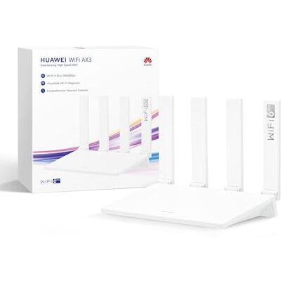 Huawei AX3 New Enrutador, Wi-Fi 6 Plus de Banda Dual 3000 Mbps, Blanco 4 Puertos GE WAN/LAN Auto-Adaptables, Amplia Cobertura, Diagnóstico Visualizado, Idóneo para Juegos Xbox / PS5 / Steam y 8K Huawei AX3 New Enrutador, Wi-Fi 6 Plus de Banda Dual 3000 Mbps, Blanco 4 Puertos GE WAN/LAN Auto-Adaptables, Amplia Cobertura, Diagnóstico Visualizado, Idóneo para Juegos Xbox / PS5 / Steam y 8K