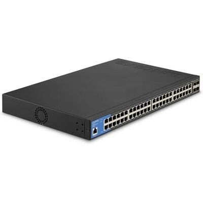 Linksys LGS352C-EU switch de red administrado Gigabit de 48 puertos con 4 ranuras SFP+ 10G de subida, concentrador/divisor Ethernet inteligente con carcasa metálica y montaje de sobremesa/pared Linksys LGS352C-EU switch de red administrado Gigabit de 48 puertos con 4 ranuras SFP+ 10G de subida, concentrador/divisor Ethernet inteligente con carcasa metálica y montaje de sobremesa/pared