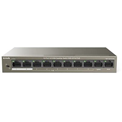 Tenda TEF1110P-8-63W PoE Switch Ethernet, 10-Puertos 10/100 Mbps, QoS Tenda TEF1110P-8-63W PoE Switch Ethernet, 10-Puertos 10/100 Mbps, QoS