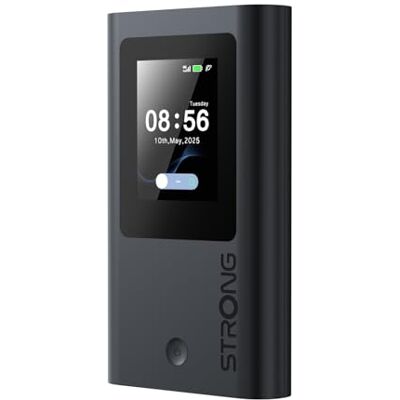 Strong 5G+ HOPI Router 5G Portátil sin SIM física, WiFi 6 AX1800 5 GB de datos incluidos, hasta 3,4 Gbit/s, batería 4500 mAh, USB-C & función Power Bank para viajes, negocios y trabajo móvil Strong 5G+ HOPI Router 5G Portátil sin SIM física, WiFi 6 AX1800 5 GB de datos incluidos, hasta 3,4 Gbit/s, batería 4500 mAh, USB-C & función Power Bank para viajes, negocios y trabajo móvil