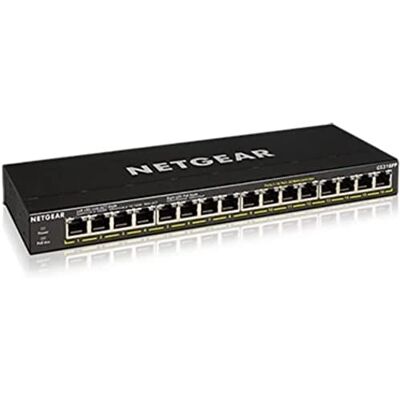 Netgear Switch de Red Gigabit Ethernet PoE de 16 Puertos GS316PP no gestionado 16x PoE+ Consumo 183W Montaje en sobremesa o Pared Netgear Switch de Red Gigabit Ethernet PoE de 16 Puertos GS316PP no gestionado 16x PoE+ Consumo 183W Montaje en sobremesa o Pared