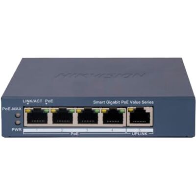 Hikvision Switch PoE Inteligente de 5 Puertos DS-3E1505P-EI/M Hikvision Switch PoE Inteligente de 5 Puertos DS-3E1505P-EI/M