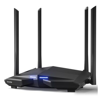 Tenda AC10 AC1200 Router WiFi inalámbrico Gigabit, Doble Banda 5GHz 867 Mbps 2, 4 GB 300 Mbps, Gaming, Beamforming +, 4 Antenas 5 dBi, 4 Puertos LAN Gigabit, Dedicado para fibra de 200 MB y superior Tenda AC10 AC1200 Router WiFi inalámbrico Gigabit, Doble Banda 5GHz 867 Mbps 2, 4 GB 300 Mbps, Gaming, Beamforming +, 4 Antenas 5 dBi, 4 Puertos LAN Gigabit, Dedicado para fibra de 200 MB y superior
