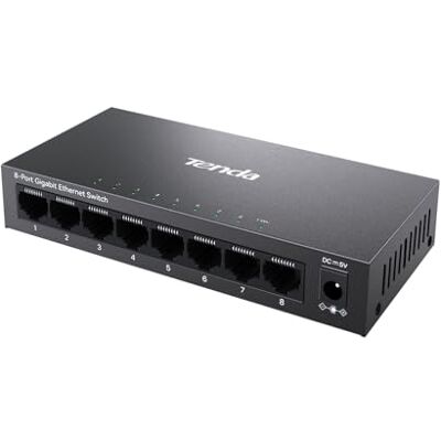 Tenda TEG1008M Switch Ethernet 8 Puertos RJ45 Gigabit 10/100/1000 Mbps (IGMP Snooping, QoS, Carcasa Metálica, Auto-MDI/MDIX, Plug and Play, Protección contra Rayos 6 kV, Silencioso, Modo Full Duplex) Tenda TEG1008M Switch Ethernet 8 Puertos RJ45 Gigabit 10/100/1000 Mbps (IGMP Snooping, QoS, Carcasa Metálica, Auto-MDI/MDIX, Plug and Play, Protección contra Rayos 6 kV, Silencioso, Modo Full Duplex)