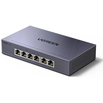 UGREEN 6 Puertos Switch Ethernet Gigabit PoE con 4 Puertos PoE+ UGREEN 6 Puertos Switch Ethernet Gigabit PoE con 4 Puertos PoE+