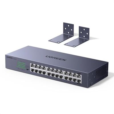 UGREEN Switch Ethernet Gigabit 24 Puertos Montaje en Sobremesa o Pared UGREEN Switch Ethernet Gigabit 24 Puertos Montaje en Sobremesa o Pared