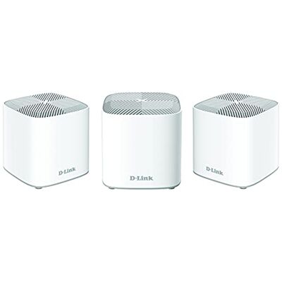 D-Link COVR-X1863, pack 3 extensores red WiFi Mesh hasta 600m2, WiFi-6, AX1800 Mbps, 2p Gigabit, modos router y extensor (funciona con cualquier router/operadora), wifi mallada, WPA3, control parental D-Link COVR-X1863, pack 3 extensores red WiFi Mesh hasta 600m2, WiFi-6, AX1800 Mbps, 2p Gigabit, modos router y extensor (funciona con cualquier router/operadora), wifi mallada, WPA3, control parental