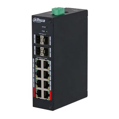 Dahua DH-HS4412-8ET-96 Switch PoE Industrial L2 de 8 Puertos Color Negro Dahua DH-HS4412-8ET-96 Switch PoE Industrial L2 de 8 Puertos Color Negro