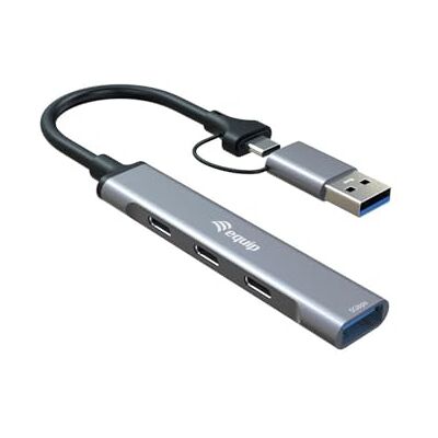 Equip Hub USB 3.2 Gen 1/2.0 de 4 puertos, USB-C X 3 + USB-A X 1, W129304428 (USB-C X 3 + USB-A X 1) Equip Hub USB 3.2 Gen 1/2.0 de 4 puertos, USB-C X 3 + USB-A X 1, W129304428 (USB-C X 3 + USB-A X 1)