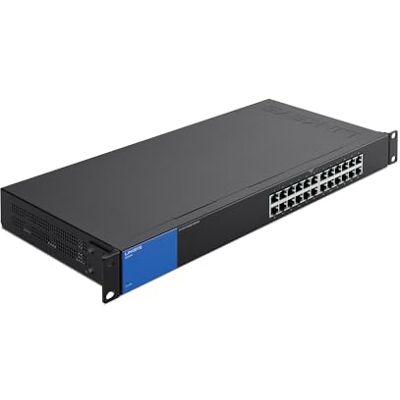 Linksys LGS124-EU switch de red no administrado Gigabit de 24 puertos, concentrador Ethernet para el hogar y la oficina con carcasa metálica, montaje de sobremesa o en pared, plug and play Linksys LGS124-EU switch de red no administrado Gigabit de 24 puertos, concentrador Ethernet para el hogar y la oficina con carcasa metálica, montaje de sobremesa o en pared, plug and play