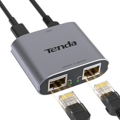 Tenda SG103M Switch Ethernet Gigabit 2 Puertos (Splitter, Duplicador RJ45) Duplicador ethernet 2 puertos gigabit, splitter RJ45 para router/ordenador, compatible Cat5/5e/6/7/8, 1000 Mbps Tenda SG103M Switch Ethernet Gigabit 2 Puertos (Splitter, Duplicador RJ45) Duplicador ethernet 2 puertos gigabit, splitter RJ45 para router/ordenador, compatible Cat5/5e/6/7/8, 1000 Mbps