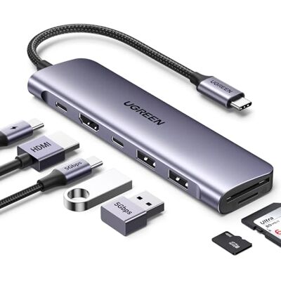 UGREEN Revodok 1071 Hub USB C 7 en 1 Adaptador Multipuerto Docking Station UGREEN Revodok 1071 Hub USB C 7 en 1 Adaptador Multipuerto Docking Station