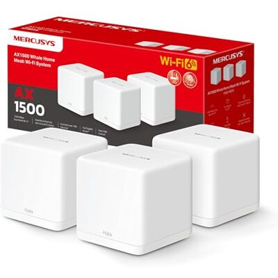 Sistema WiFi de malla para el hogar Mercusys H1500X - Pack de 3 Sistema WiFi de malla para el hogar Mercusys H1500X - Pack de 3