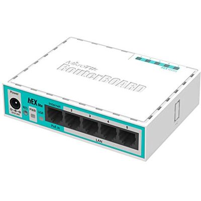 MikroTik Hex Lite Switch 5 Puertos 10/100 Blanco MikroTik Hex Lite Switch 5 Puertos 10/100 Blanco