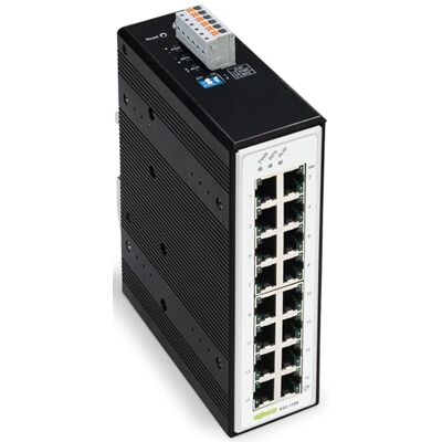 Wago 852-1106 Interruptor Industrial - 16 Puertos - Negro Wago 852-1106 Interruptor Industrial - 16 Puertos - Negro