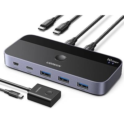 UGREEN 10Gbps KVM Switch USB C 3.2 Comutador 2 Entradas 4 Salidas UGREEN 10Gbps KVM Switch USB C 3.2 Comutador 2 Entradas 4 Salidas