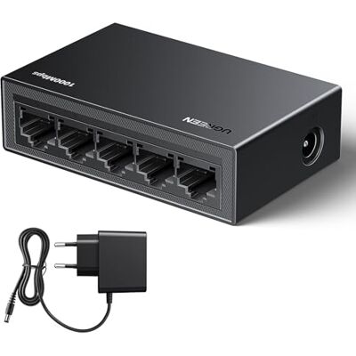 UGREEN Switch Ethernet Gigabit de 5 Puertos 10/100/1000 Mbps Plug y Play UGREEN Switch Ethernet Gigabit de 5 Puertos 10/100/1000 Mbps Plug y Play