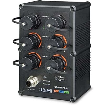 Planet IP67-rated Industrial L2+ 4-Port 10/100/1000T 802.3at, IGS-604HPT-RJ (4-Port 10/100/1000T 802.3at PoE + 2-Port 10/100/1000T Managed Ethernet Switch(-40~75 Degrees C), ERPS Ring,) Planet IP67-rated Industrial L2+ 4-Port 10/100/1000T 802.3at, IGS-604HPT-RJ (4-Port 10/100/1000T 802.3at PoE + 2-Port 10/100/1000T Managed Ethernet Switch(-40~75 Degrees C), ERPS Ring,)