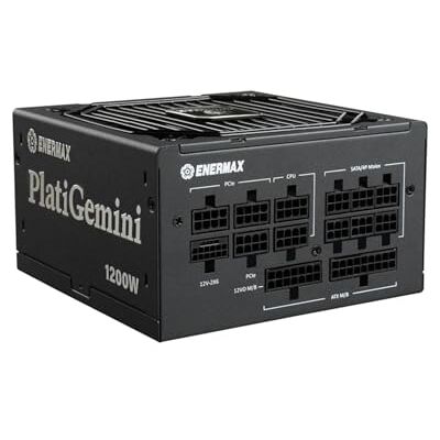 Enermax Fuente de alimentación híbrida PlatiGemini ATX 3.1 & ATX12VO 1200W 80PLUS Platinum (Totalmente Modular, 12V-2x6, 60% Semi-sin Ventilador) Incl. GPU WireView; EGN1200P Enermax Fuente de alimentación híbrida PlatiGemini ATX 3.1 & ATX12VO 1200W 80PLUS Platinum (Totalmente Modular, 12V-2x6, 60% Semi-sin Ventilador) Incl. GPU WireView; EGN1200P