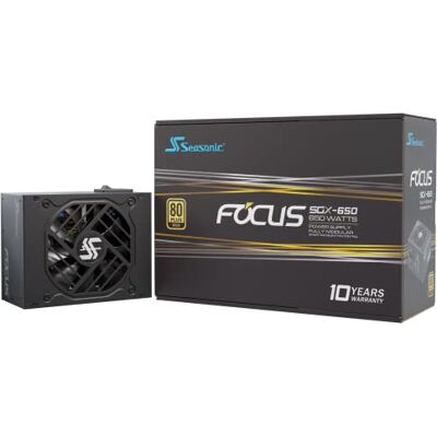 Seasonic Focus SGX-650 (2021), 650W 80+ Gold, módulo Completo, Factor de Forma SFX, tamaño Compacto, Control de Ventilador en Modo sin Ventilador, silencioso y refrigeración, Fuente de alimentación, Seasonic Focus SGX-650 (2021), 650W 80+ Gold, módulo Completo, Factor de Forma SFX, tamaño Compacto, Control de Ventilador en Modo sin Ventilador, silencioso y refrigeración, Fuente de alimentación,
