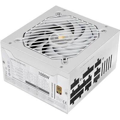 Mars Gaming MPB1000SIM, Fuente Alimentación Full Modular ATX 1000W, 7 Años Garantía, 80Plus Gold 90%, Ventilador SI Extreme Silence 140mm, Tecnologías AI2-RPM, Condensadores Japoneses, Blanco Mars Gaming MPB1000SIM, Fuente Alimentación Full Modular ATX 1000W, 7 Años Garantía, 80Plus Gold 90%, Ventilador SI Extreme Silence 140mm, Tecnologías AI2-RPM, Condensadores Japoneses, Blanco