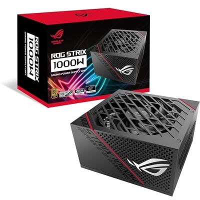 Asus Fuente de alimentacion 1000W Gold (disipadores ROG, Ventiladores Axial-Tech, rodamientos de Bolas, tecnología 0db, 80 Plus Gold, Full Modular), Negro, ROG Strix 1000 W Asus Fuente de alimentacion 1000W Gold (disipadores ROG, Ventiladores Axial-Tech, rodamientos de Bolas, tecnología 0db, 80 Plus Gold, Full Modular), Negro, ROG Strix 1000 W