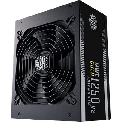 Cooler Master MWE Gold 1250 V2 ATX 3.0 Fuente de Alimentación Modular (Enchufe UE) – Soporte ATX 3.0, 80 PLUS Gold 1250W, Cables Planos, Ventilador FDB 140mm, Alto Umbral Temperatura, 10 Años Garantía Cooler Master MWE Gold 1250 V2 ATX 3.0 Fuente de Alimentación Modular (Enchufe UE) – Soporte ATX 3.0, 80 PLUS Gold 1250W, Cables Planos, Ventilador FDB 140mm, Alto Umbral Temperatura, 10 Años Garantía