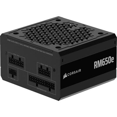 Corsair RM650e (2025) Fuente de alimentación ATX Totalmente Modular de bajo Ruido con Cable de 12V-2x6 Compatible con ATX 3.1 y PCIe 5.1, eficiencia Cybenetics Gold, condensadores a 105°C Negro Corsair RM650e (2025) Fuente de alimentación ATX Totalmente Modular de bajo Ruido con Cable de 12V-2x6 Compatible con ATX 3.1 y PCIe 5.1, eficiencia Cybenetics Gold, condensadores a 105°C Negro