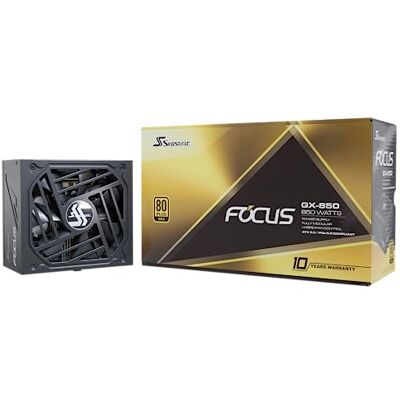 Seasonic Fuente de alimentación Focus GX 850, 80 PLUS Gold, modular, ATX 3.0, PCIe 5.0 850 vatios Seasonic Fuente de alimentación Focus GX 850, 80 PLUS Gold, modular, ATX 3.0, PCIe 5.0 850 vatios