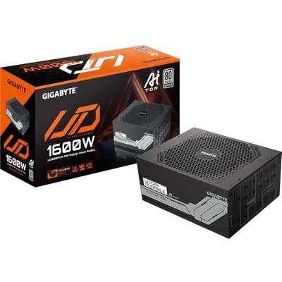 GIGABYTE UD1600PM PG5 AI Top Fuente de Alimentación PCIe 5.0, 80 Plus Platinum, Diseño Totalmente Modular, Ventilador de 120 mm, Compatible con ATX 3.1, Enchufe EU GIGABYTE UD1600PM PG5 AI Top Fuente de Alimentación PCIe 5.0, 80 Plus Platinum, Diseño Totalmente Modular, Ventilador de 120 mm, Compatible con ATX 3.1, Enchufe EU