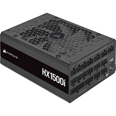 Corsair HX1500i Fuente de Alimentación ATX Totalmente Modular de Muy Bajo Nivel Sonoro Compatible con ATX 3.1 y PCIe 5.1 -Ventilador con Rodamiento Dinámico Fluido 80 Plus Platinum Negro Corsair HX1500i Fuente de Alimentación ATX Totalmente Modular de Muy Bajo Nivel Sonoro Compatible con ATX 3.1 y PCIe 5.1 -Ventilador con Rodamiento Dinámico Fluido 80 Plus Platinum Negro