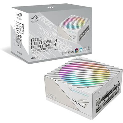 Asus ROG Loki SFX-L 850W Platinum White Edition Fuente de Alimentación Modular (80+ Platinum, Ventilador ARGB PWM de 120 mm, Aura Sync, Compatible con ATX 3.1, PCIe 5.1, 10 Años de Protección) Asus ROG Loki SFX-L 850W Platinum White Edition Fuente de Alimentación Modular (80+ Platinum, Ventilador ARGB PWM de 120 mm, Aura Sync, Compatible con ATX 3.1, PCIe 5.1, 10 Años de Protección)