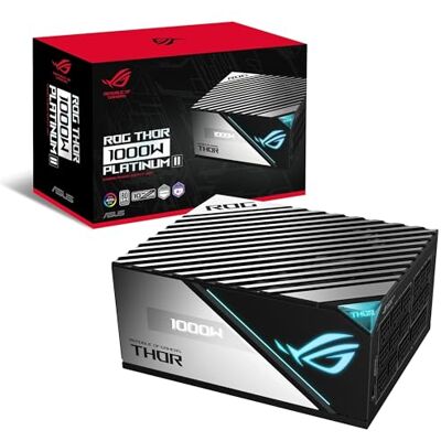 Asus ROG Thor 1000W Platinum II Fuente de alimentación Modular (1000 Watt, 80+ Platinum, Lambda A++, Disipadores ROG, Ventilador PWM 135mm, 0dB, Pantalla OLED, Cables apantallados, Aura Sync) Asus ROG Thor 1000W Platinum II Fuente de alimentación Modular (1000 Watt, 80+ Platinum, Lambda A++, Disipadores ROG, Ventilador PWM 135mm, 0dB, Pantalla OLED, Cables apantallados, Aura Sync)