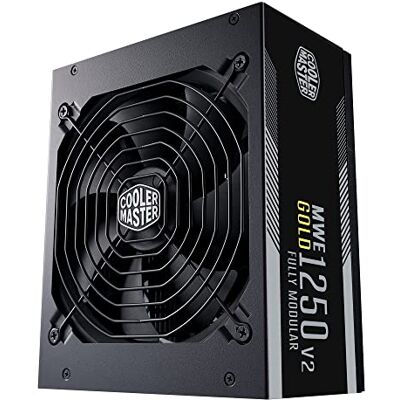 Cooler Master MWE 1250 Gold V2 Fuente de Alimentación Modular (Enchufe UE) 80 Plus Gold 1250W, Cableado Negro Plano, Ventilador FDB 140mm, Modo 0 RPM, Umbral de Temperatura 50°C Garantía 10 años Cooler Master MWE 1250 Gold V2 Fuente de Alimentación Modular (Enchufe UE) 80 Plus Gold 1250W, Cableado Negro Plano, Ventilador FDB 140mm, Modo 0 RPM, Umbral de Temperatura 50°C Garantía 10 años