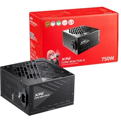 XPG Adata Core Reactor II Fuente de alimentación 750 W, 80 Plus, dorado, PCF activo, modular, con cable XPG Adata Core Reactor II Fuente de alimentación 750 W, 80 Plus, dorado, PCF activo, modular, con cable