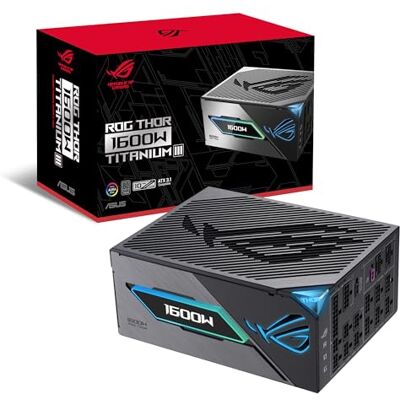 Asus ROG Thor 1600W Titanium III Fuente de alimentación, 80 Plus Titanium, ATX 3.1, MOSFET GAN, Estabilizador de Voltaje Inteligente, Pantalla OLED magnética, Modo Turbo, 10 años de protección Asus ROG Thor 1600W Titanium III Fuente de alimentación, 80 Plus Titanium, ATX 3.1, MOSFET GAN, Estabilizador de Voltaje Inteligente, Pantalla OLED magnética, Modo Turbo, 10 años de protección