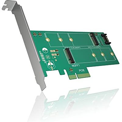 ICY BOX IB-PCI209 Tarjeta PCI Compatible con 2 Discos SSD M.2 a SATA III y PCIe x4, Color Negro ICY BOX IB-PCI209 Tarjeta PCI Compatible con 2 Discos SSD M.2 a SATA III y PCIe x4, Color Negro