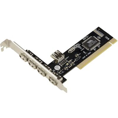 KALEA-INFORMATIQUE Tarjeta PCI de 32 bits con 5 Puertos USB 2.0 Tipo A, 4 de Ellos en el Panel Trasero y uno Interno. Utiliza el chipset Via VT6212L. KALEA-INFORMATIQUE Tarjeta PCI de 32 bits con 5 Puertos USB 2.0 Tipo A, 4 de Ellos en el Panel Trasero y uno Interno. Utiliza el chipset Via VT6212L.